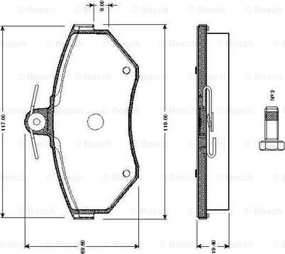 BOSCH 0 986 TB2 311 - Brake Pad Set, disc brake car-mod.net