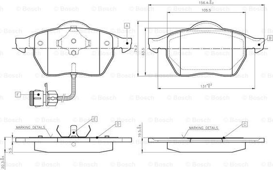 BOSCH 0 986 TB2 213 - Brake Pad Set, disc brake car-mod.net
