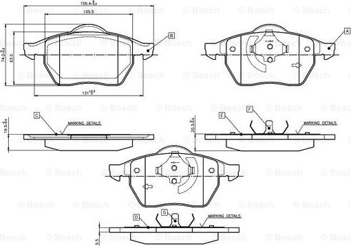 BOSCH 0 986 TB2 212 - Brake Pad Set, disc brake car-mod.net