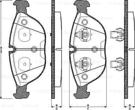 BOSCH 0 986 TB2 744 - Brake Pad Set, disc brake car-mod.net