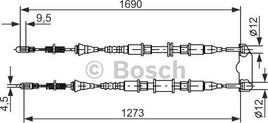 BOSCH 1 987 477 129 - Cable, parking brake car-mod.net