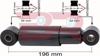BOTTO RICAMBI BRCA8086 - Shock Absorber, cab suspension car-mod.net