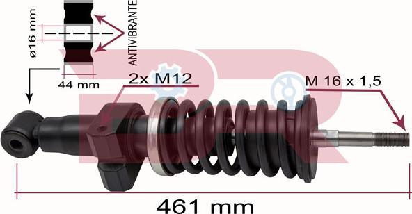 BOTTO RICAMBI BRCA7113 - Shock Absorber, cab suspension car-mod.net