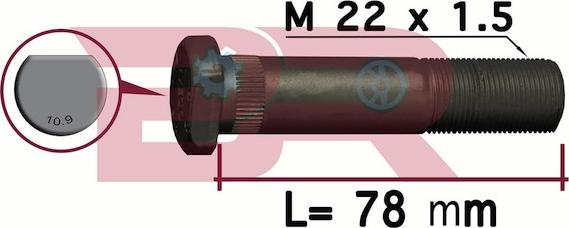 BOTTO RICAMBI BRD7448 - Stud, wheel hub car-mod.net