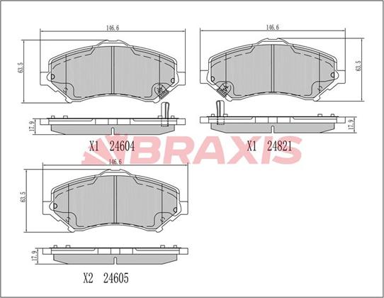 Braxis AA0691 - Brake Pad Set, disc brake car-mod.net