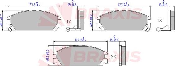 Braxis AA0645 - Brake Pad Set, disc brake car-mod.net