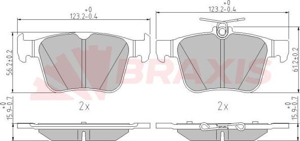 Braxis AA0605 - Brake Pad Set, disc brake car-mod.net