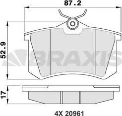 Braxis AA0005 - Brake Pad Set, disc brake car-mod.net