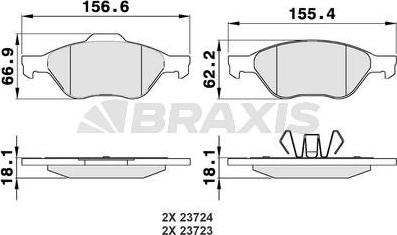 Braxis AA0010 - Brake Pad Set, disc brake car-mod.net