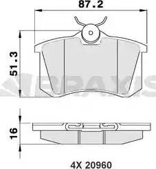 Braxis AA0020 - Brake Pad Set, disc brake car-mod.net
