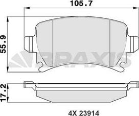 Braxis AA0021 - Brake Pad Set, disc brake car-mod.net