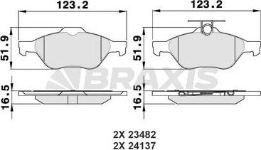 Braxis AA0022 - Brake Pad Set, disc brake car-mod.net