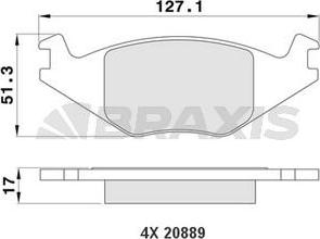 Braxis AA0179 - Brake Pad Set, disc brake car-mod.net
