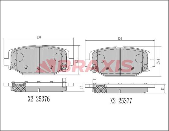 Braxis AA0392 - Brake Pad Set, disc brake car-mod.net