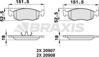 Braxis AA0300 - Brake Pad Set, disc brake car-mod.net
