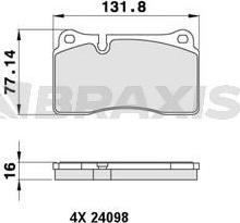 Braxis AA0205 - Brake Pad Set, disc brake car-mod.net