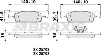Braxis AA0227 - Brake Pad Set, disc brake car-mod.net