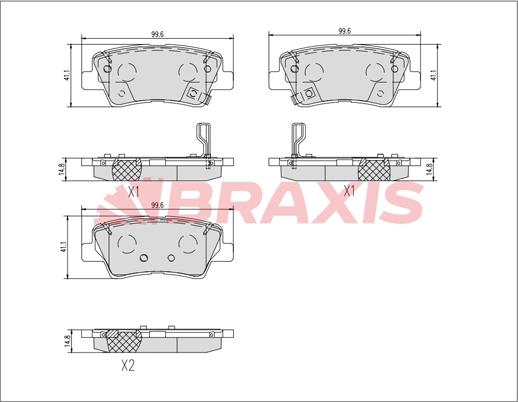 Braxis AA0751 - Brake Pad Set, disc brake car-mod.net