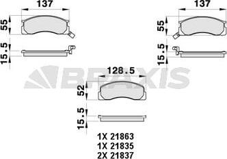Braxis AB0444 - Brake Pad Set, disc brake car-mod.net