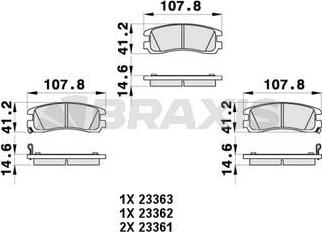 Braxis AB0460 - Brake Pad Set, disc brake car-mod.net