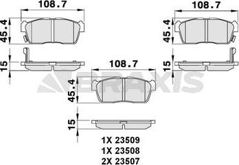 Braxis AB0095 - Brake Pad Set, disc brake car-mod.net