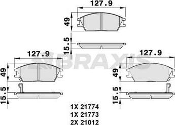 Braxis AB0044 - Brake Pad Set, disc brake car-mod.net