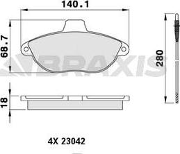 Braxis AB0064 - Brake Pad Set, disc brake car-mod.net
