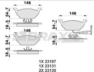 Braxis AB0002 - Brake Pad Set, disc brake car-mod.net