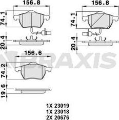 Braxis AB0014 - Brake Pad Set, disc brake car-mod.net