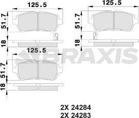 Braxis AB0017 - Brake Pad Set, disc brake car-mod.net
