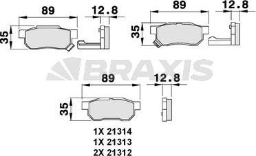 Braxis AB0081 - Brake Pad Set, disc brake car-mod.net
