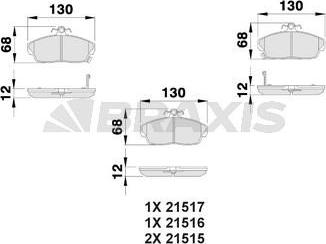 Braxis AB0023 - Brake Pad Set, disc brake car-mod.net
