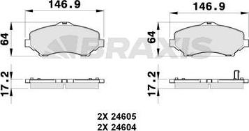 Braxis AB0268 - Brake Pad Set, disc brake car-mod.net