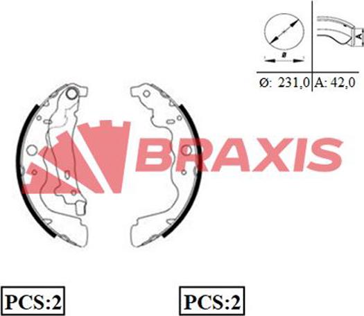 Braxis AC0081 - Drum Brake Shoe Set car-mod.net