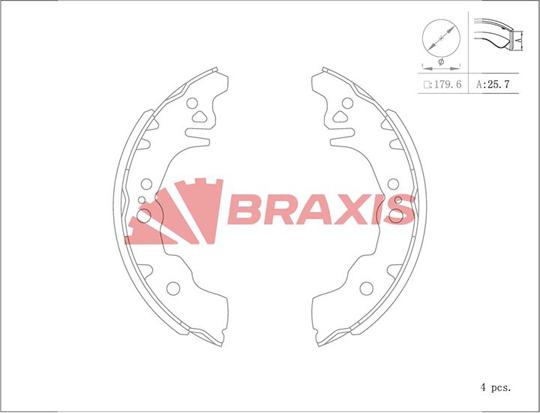 Braxis AC0152 - Drum Brake Shoe Set car-mod.net
