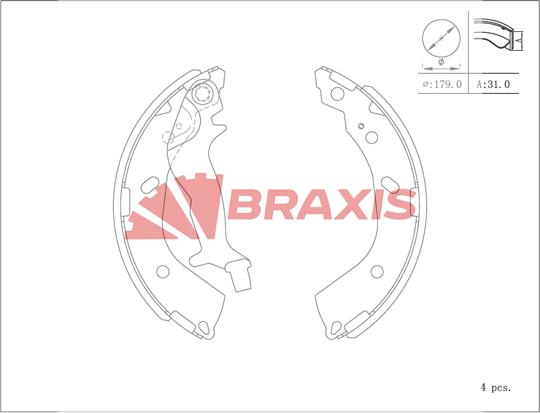 Braxis AC0110 - Drum Brake Shoe Set car-mod.net