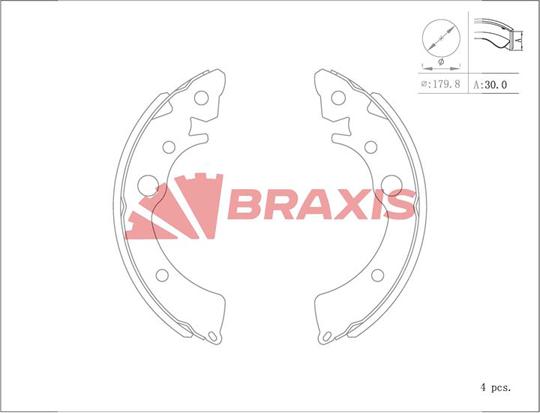Braxis AC0138 - Drum Brake Shoe Set car-mod.net