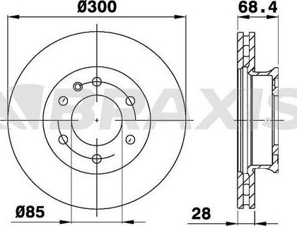 Braxis AD0109 - Brake Disc car-mod.net