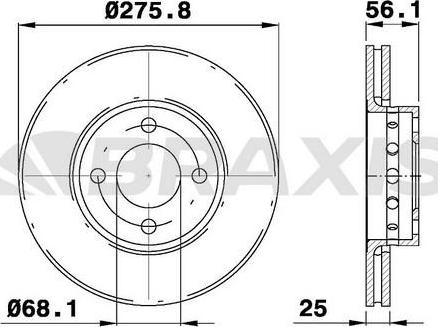 Braxis AE0685 - Brake Disc car-mod.net