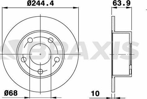 Braxis AE0076 - Brake Disc car-mod.net