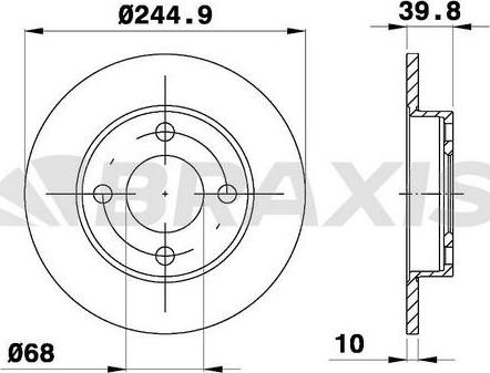 Braxis AE0741 - Brake Disc car-mod.net