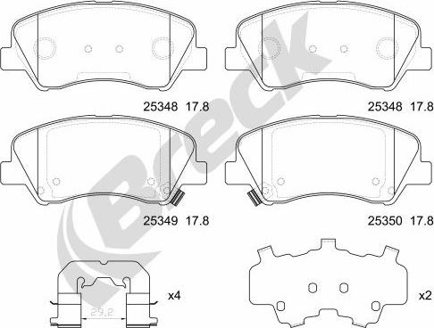 Breck 25348 00 701 00 - Brake Pad Set, disc brake car-mod.net