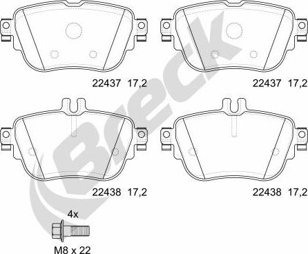 Breck 22437 00 702 00 - Brake Pad Set, disc brake car-mod.net