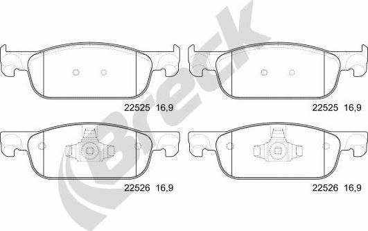 Breck 22525 00 702 00 - Brake Pad Set, disc brake car-mod.net