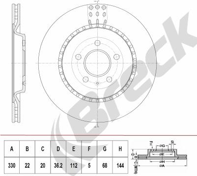 Breck BR 413 VH100 - Brake Disc car-mod.net