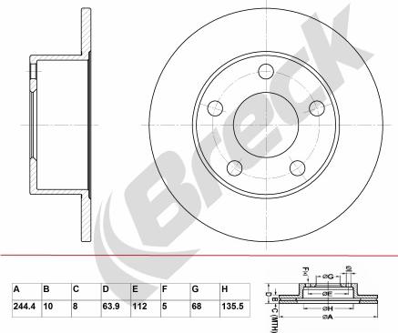 Breck BR 004 SA100 - Brake Disc car-mod.net