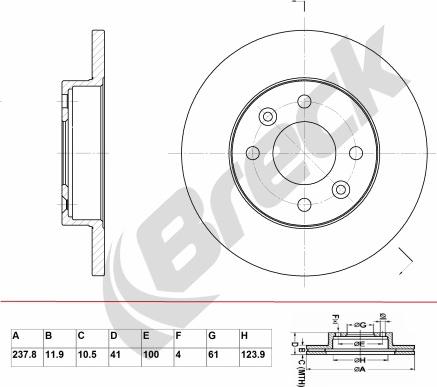 Breck BR 005 SA100 - Brake Disc car-mod.net