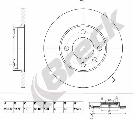 Breck BR 011 SA100 - Brake Disc car-mod.net