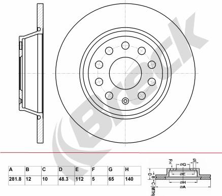 Breck BR 036 SA100 - Brake Disc car-mod.net