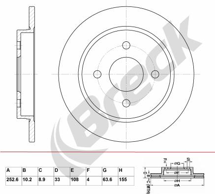 Breck BR 020 SA100 - Brake Disc car-mod.net